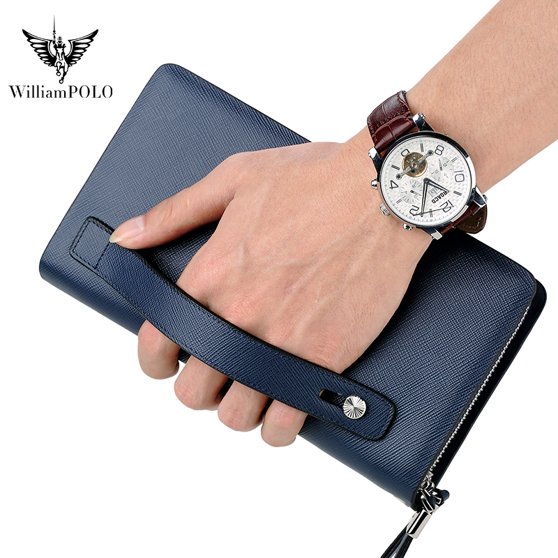 Car Accessories Gifts For Men - WILLIAMPOLO Luxe lederen clutch voor heren,