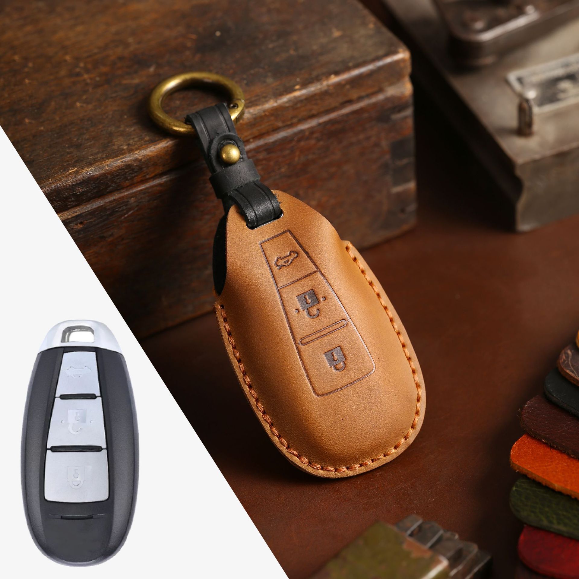 3 Bottons Lederen Autosleutel  - Car Accessories Ertiga recensie en prijs