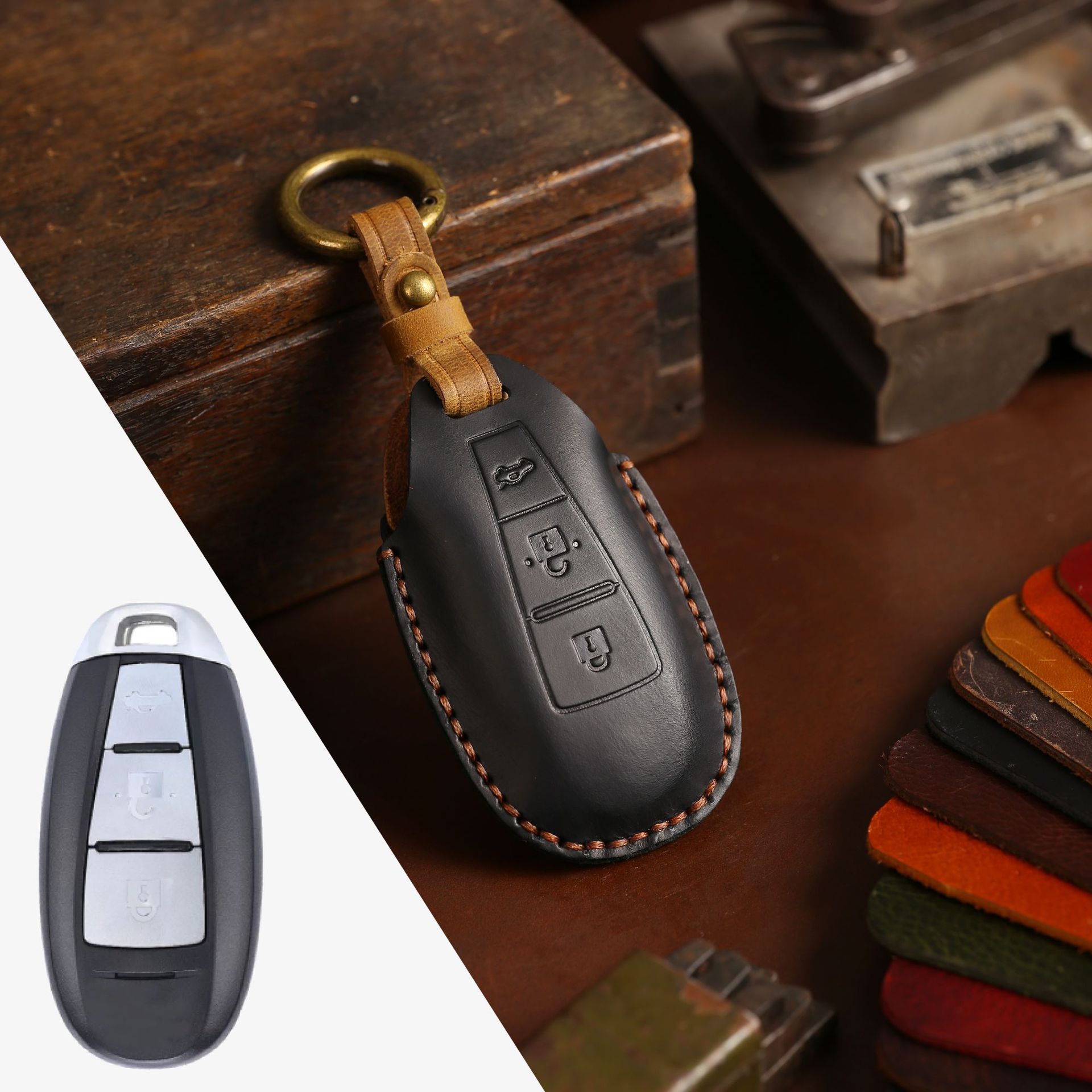 3 Bottons Lederen Autosleutel  - Car Accessories Ertiga recensie en prijs