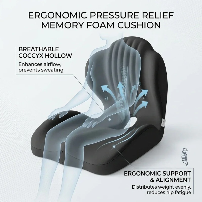 Zitkussen voor het stuitbeen,  - Car Seat Cushion Memory Foam recensie en prijs